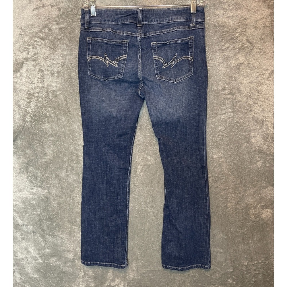 Wrangler Women Mid Rise Essential Boot Cut Jeans‎ 11 Stretch 5 Pocket Dark Denim